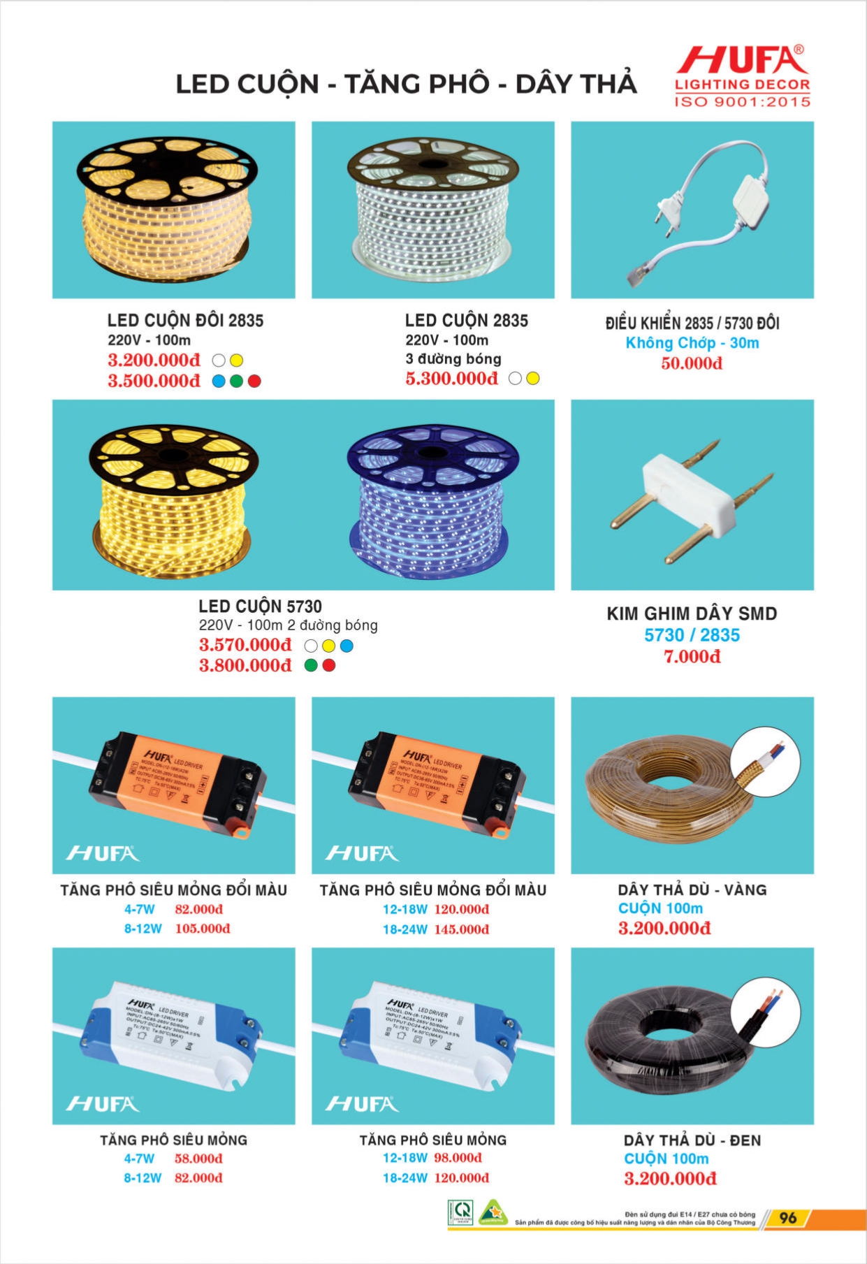 Bảng giá đèn LED HUFA 2026